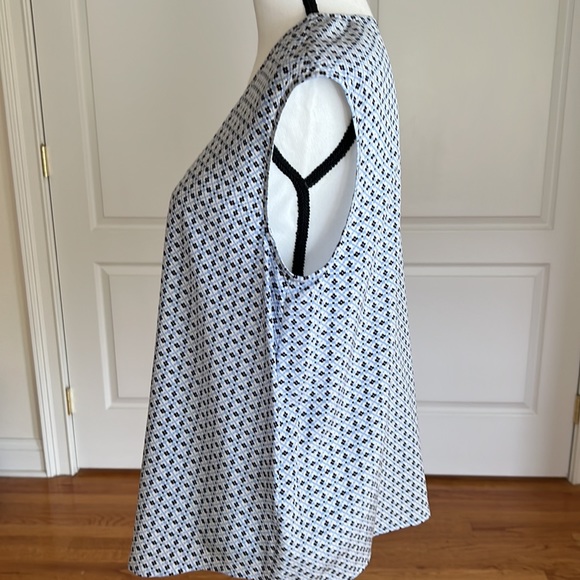 Joie silk shell in soft delicate print navy, white & light blue - Picture 5 of 7